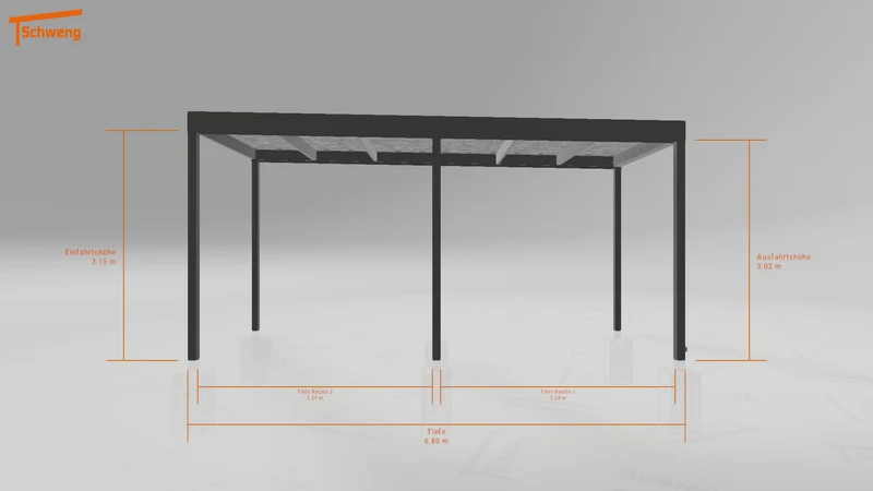 #DE Schweng Flachdachcarport C600 (ID k2jjgy)