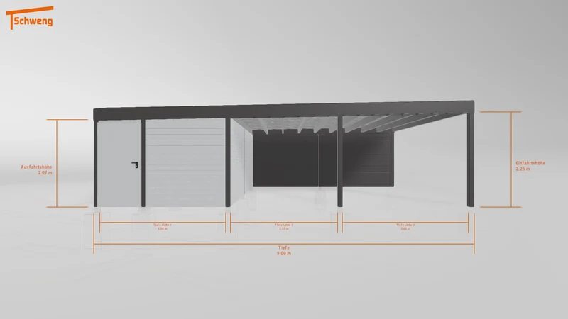 #DE Schweng Flachdachcarport C600+ (ID x7889n) #MTG