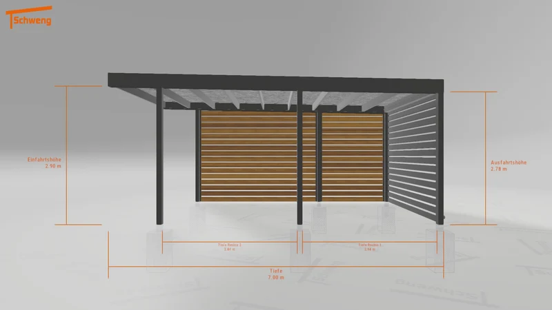 #DE Schweng Flachdachcarport C600+ (ID zbww8d) #MTG