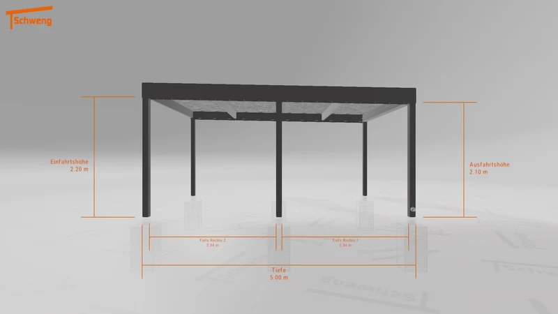 #DE Schweng Flachdachcarport C600 (ID 85ppkq)
