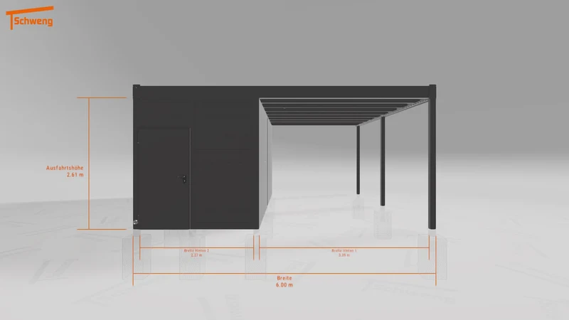 #DE Schweng Flachdachcarport C600+ (ID g7558p) #MTG