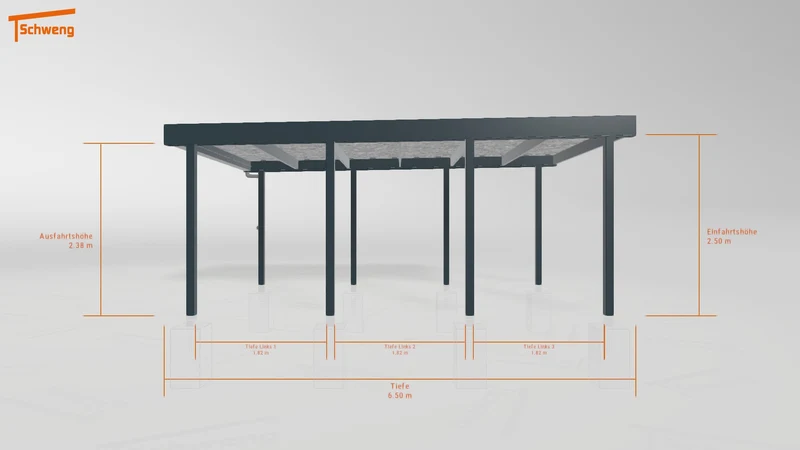 #DE Schweng Flachdachcarport C600 (ID 2q882w)