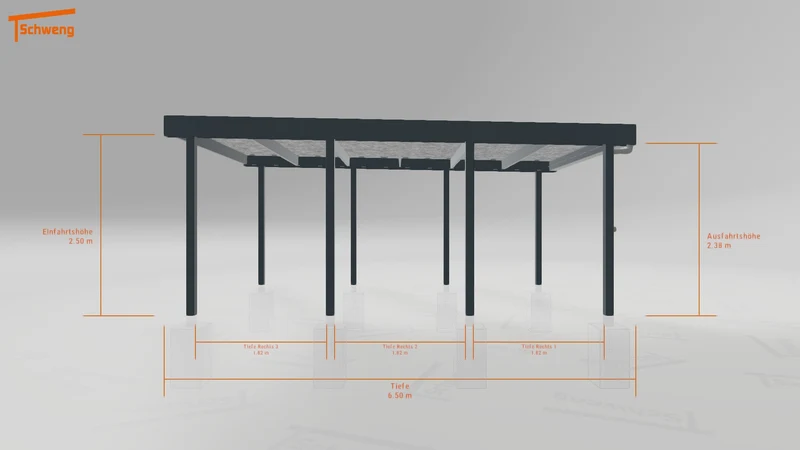 #DE Schweng Flachdachcarport C600 (ID 2q882w)