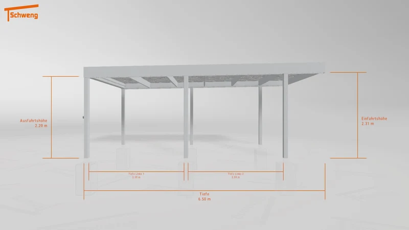 #DE Schweng Flachdachcarport C600 (ID 77bmzj)