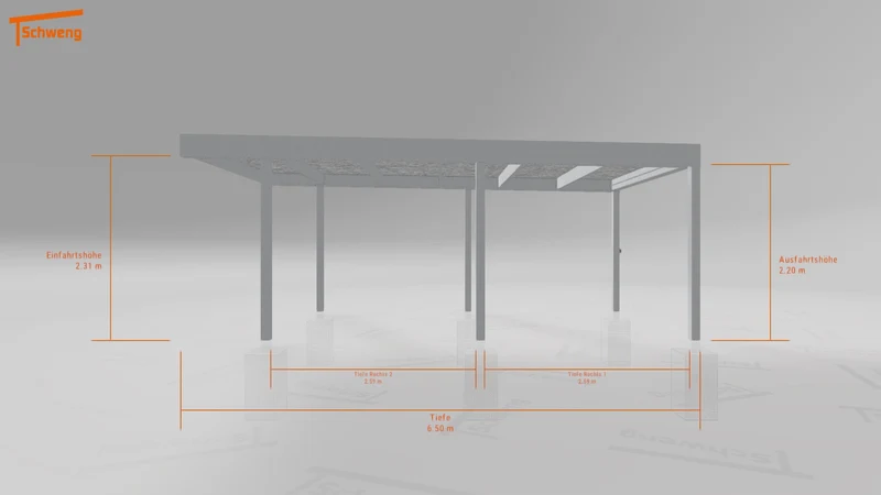#DE Schweng Flachdachcarport C600 (ID 77bmzj)