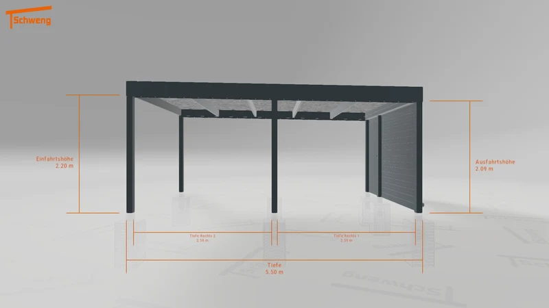 #DE Schweng Flachdachcarport C600 (ID 5mzgbk) #MTG