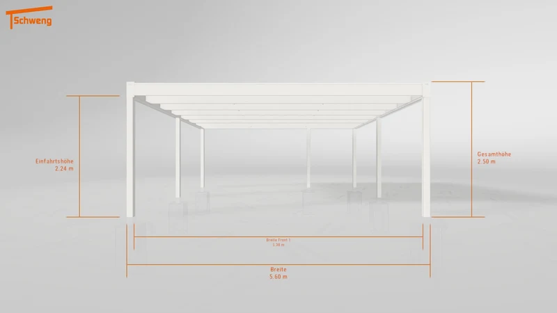 #DE Schweng Flachdachcarport C600 (ID bkpg47)