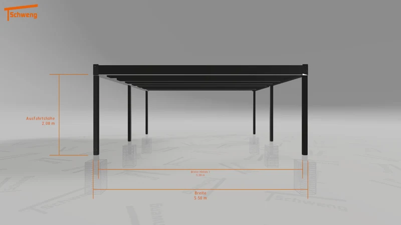 #DE Schweng Flachdachcarport C600 (ID pbpdrq)