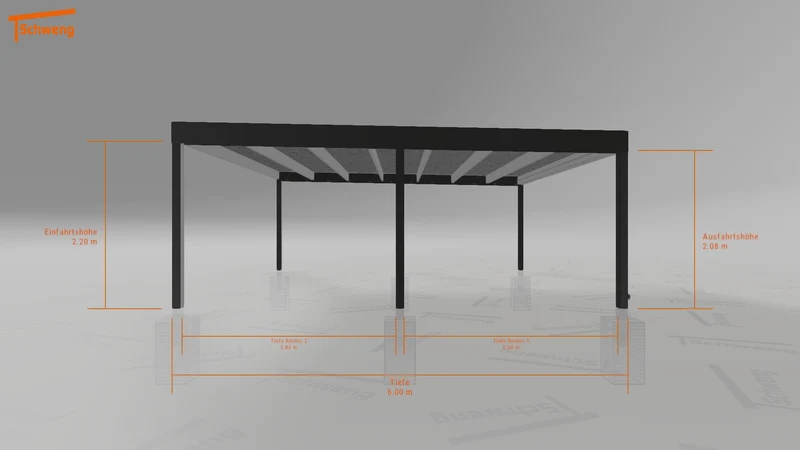 #DE Schweng Flachdachcarport C600 (ID pbpdrq)