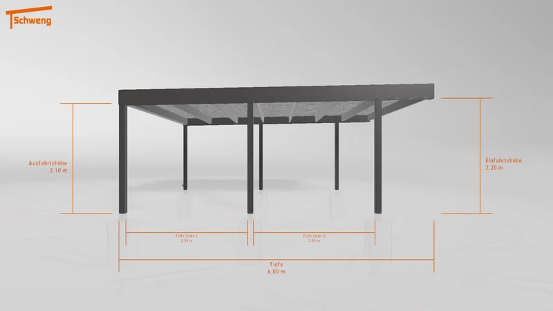 #DE Schweng Flachdachcarport C600 (ID w3xp87)