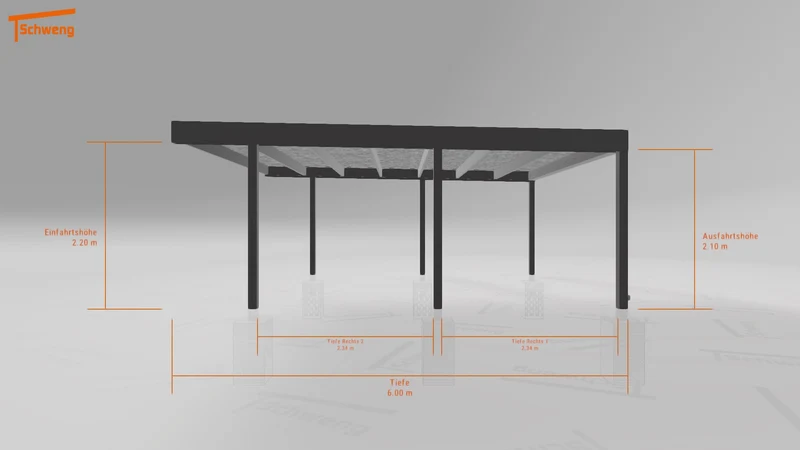 #DE Schweng Flachdachcarport C600 (ID w3xp87)