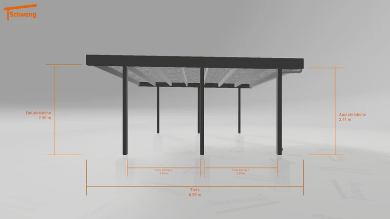 #DE Schweng Flachdachcarport C600+ (ID v47pw7)