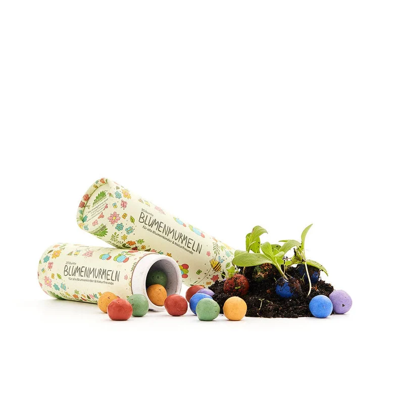Saatgut | Blumenmurmeln in Dose 'Bunte Seedbombs' 25 Stück