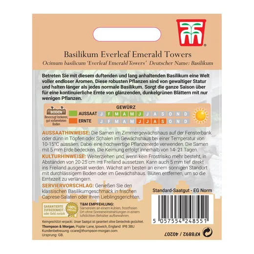 Thompson & Morgan | Basilikum 'Everleaf Emerald Towers'