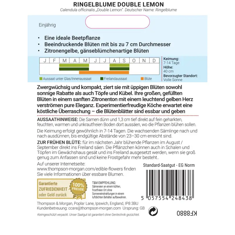 Thompson & Morgan | Ringelblume 'Double Lemon'