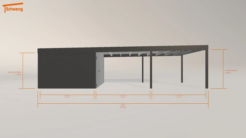 #DE Schweng Flachdachcarport C600 (ID ygr737)