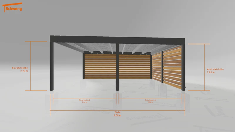 #DE Schweng Flachdachcarport C600+ (ID jj83nq)