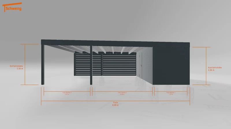 #DE Schweng Flachdachcarport C600+ (ID w3xnxj)