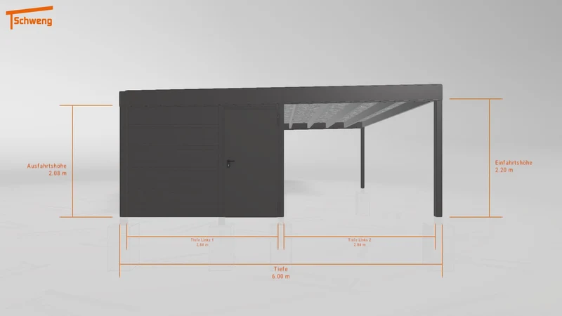 #DE Schweng Flachdachcarport C600+ (ID zbwk9g)