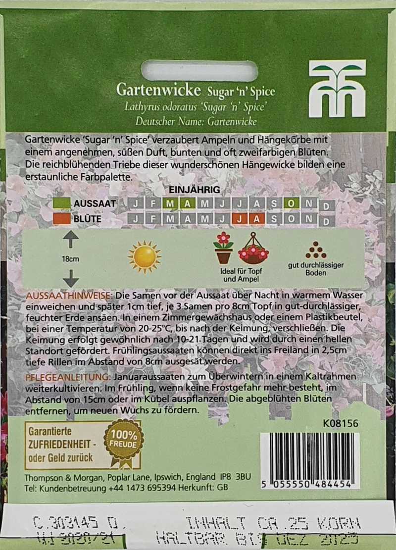 Thompson & Morgan | Gartenwicke Sugar 'n' Spice