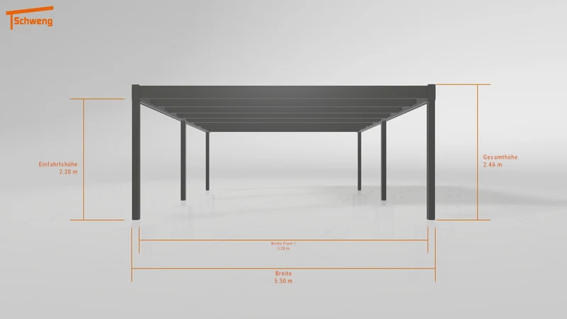 #DE Schweng Flachdachcarport C600 (ID x7835g)