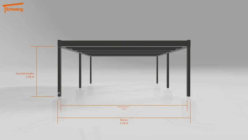 #DE Schweng Flachdachcarport C600 (ID x7835g)
