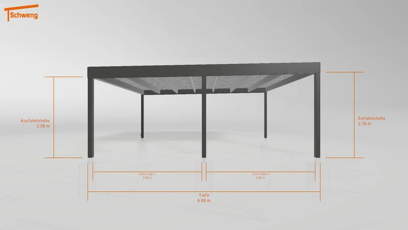#DE Schweng Flachdachcarport C600 (ID x7835g)