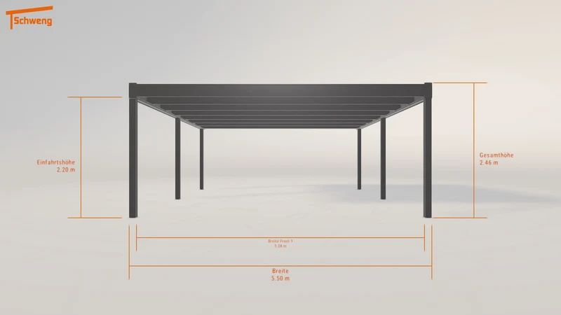 #DE Schweng Flachdachcarport C600 (ID 2qvxwj)