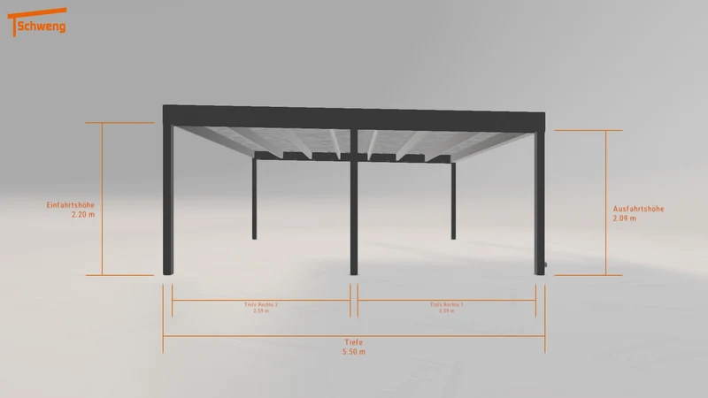 #DE Schweng Flachdachcarport C600 (ID 2qvxwj)