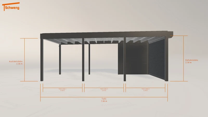 #DE Schweng Flachdachcarport C600+ (ID 3398zy) #MTG