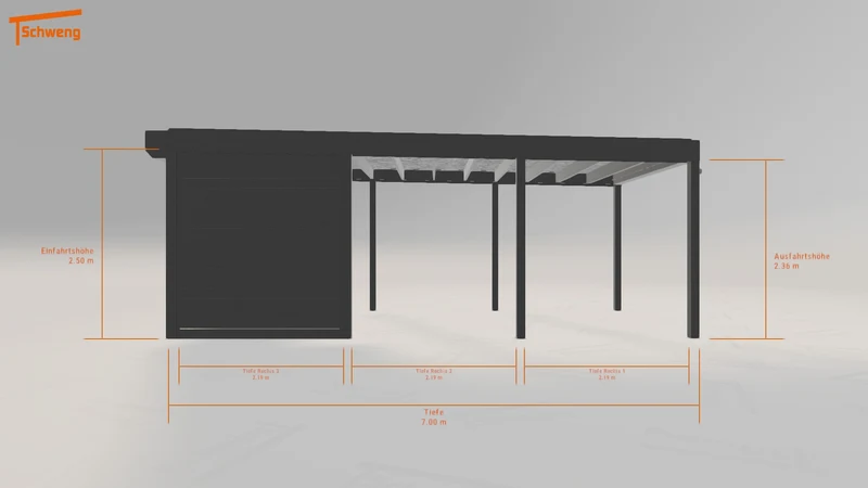 #DE Schweng Flachdachcarport C600+ (ID 3398zy) #MTG