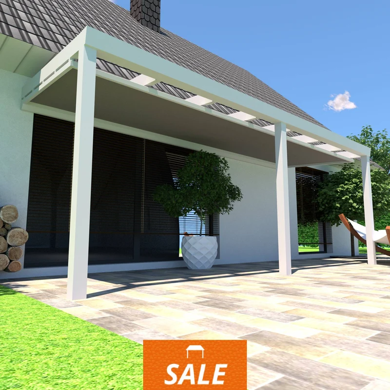 Schweng Terrassenüberdachung S400 mit Unterdachmarkise - 5,64 m x 1,91 m - inkl. Montage