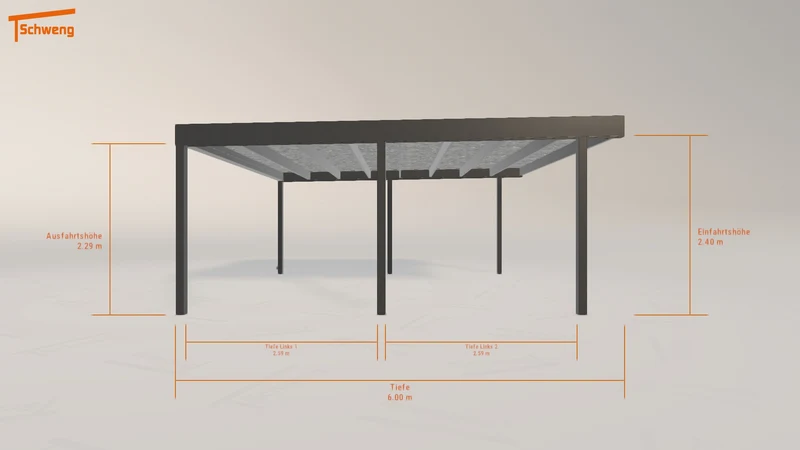 #DE Schweng Flachdachcarport C600 (ID n57p74)