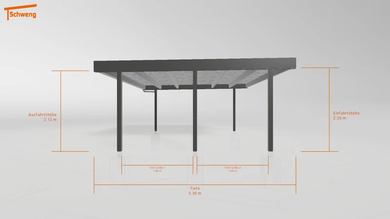 #DE Schweng Flachdachcarport C600+ (ID w3xn5b)