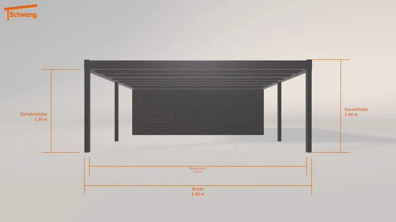 #DE Schweng Flachdachcarport C600+ (ID 5mnk73)
