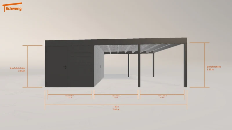 #DE Schweng Flachdachcarport C600+ (ID 5mnk73)