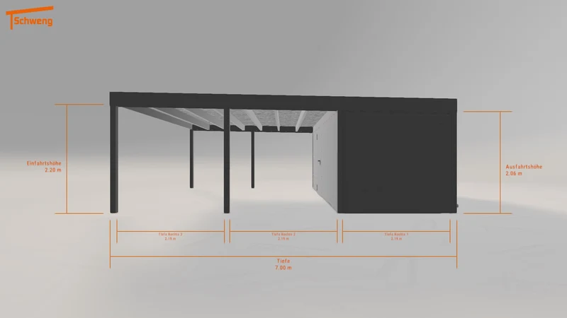 #DE Schweng Flachdachcarport C600+ (ID 5mnk73)