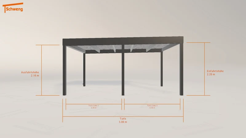#DE Schweng Flachdachcarport C600 (ID w379qz)