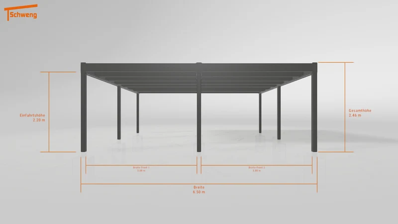 #DE Schweng Flachdachcarport C600 (ID 85pymm)