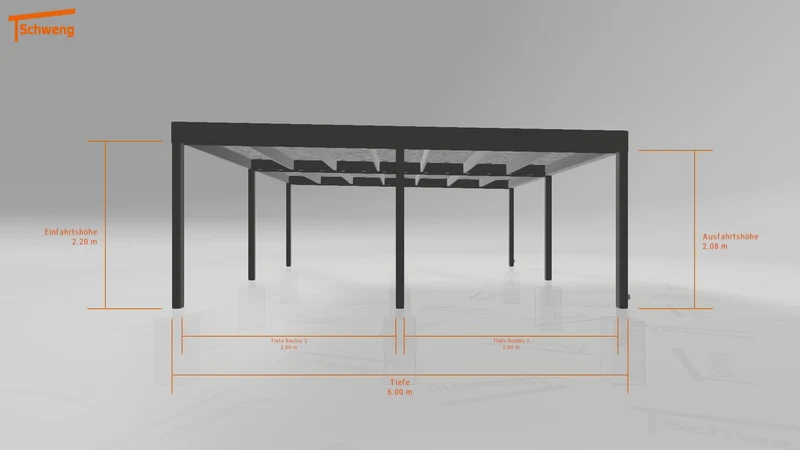 #DE Schweng Flachdachcarport C600 (ID 85pymm)