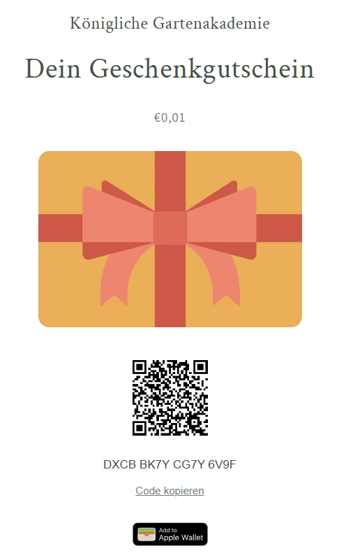 Geschenkgutschein für Onlineshop