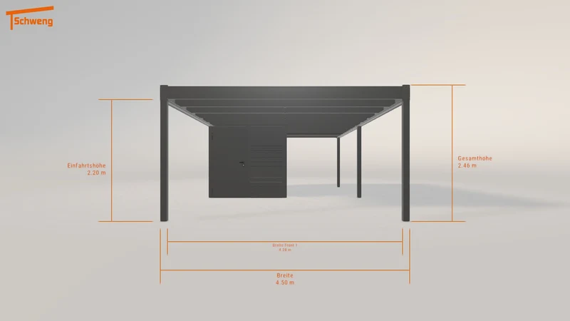 #DE Schweng Flachdachcarport C600 (ID 85dm27)