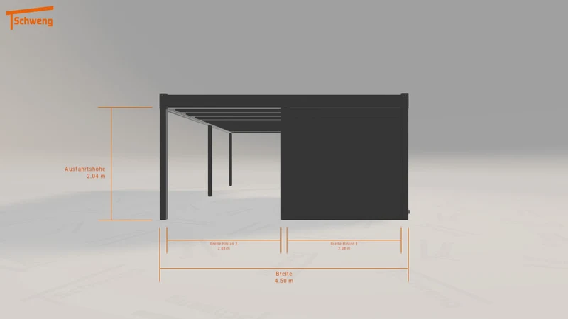 #DE Schweng Flachdachcarport C600 (ID 85dm27)