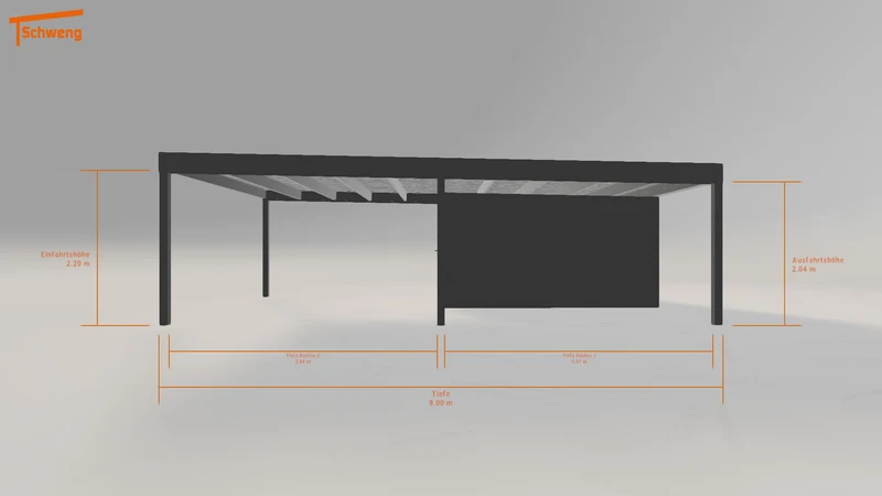 #DE Schweng Flachdachcarport C600 (ID 85dm27)