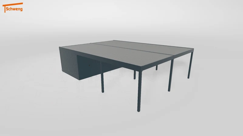 #DE Schweng Flachdachcarport C600 (ID ygj243)