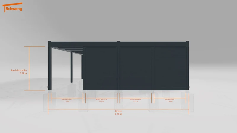 #DE Schweng Flachdachcarport C600 (ID ygj243)