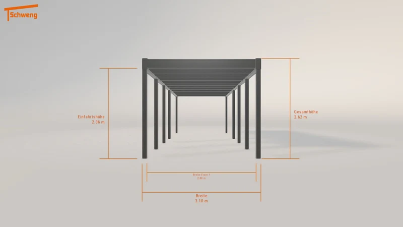 #DE Schweng Flachdachcarport C600+ (ID 33wx85)