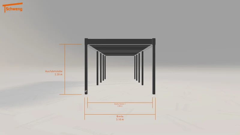 #DE Schweng Flachdachcarport C600+ (ID 33wx85)