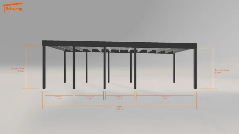 #DE Schweng Flachdachcarport C600+ (ID 33wx85)