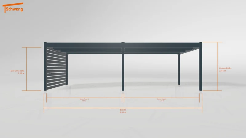 #DE Schweng Flachdachcarport C600 (ID qdvjmz)